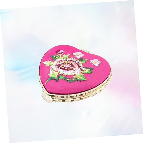 Beavorty Compact Portable Mini Makeup Mirror Double-Sided Heart Design