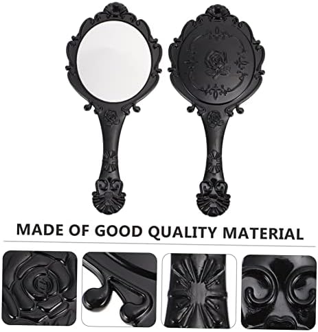 2pcs Gold Vanity Mirror Lightweight Travel Makeup Mirror Retro Handheld