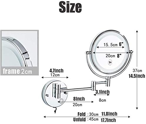 AMHIL 360 Rotate Makeup Mirror Wall Mounted