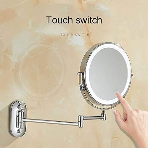 GALSOR 8-inch Double-Sided LED Makeup Mirror with Touch Switch