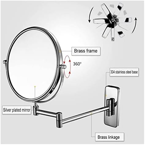 Wall-Mounted Double-Sided Folding Vanity Mirror with 7X Magnification