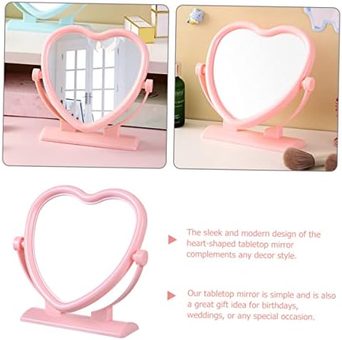 Heart Shaped Double Sided Vanity Mirror Compact Tabletop