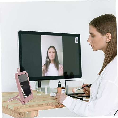 Black Vanity Mirror with Stand for Makeup and Skincare