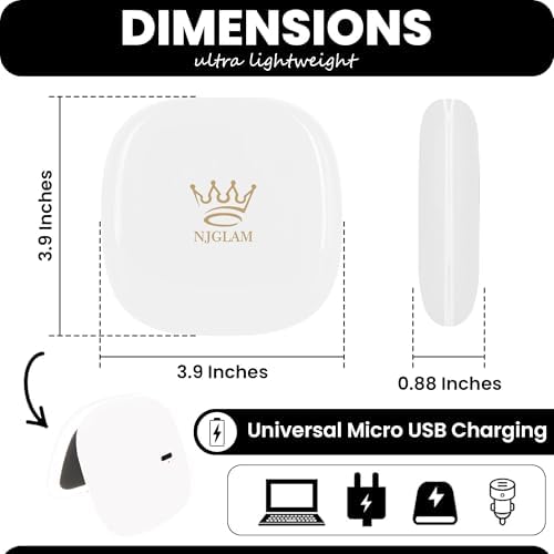 NJ GLAM LED Compact Makeup Mirror with 1X 10X Magnification 1