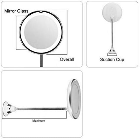 AMHIL 10X Magnifying LED Makeup Mirror with Suction