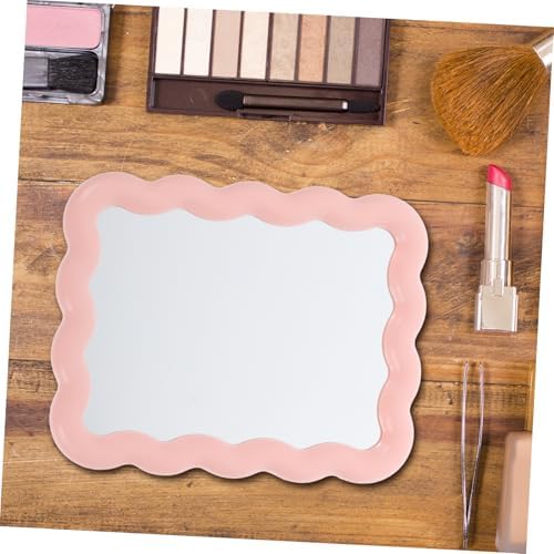 Wave Shaped Makeup Mirror with Stand for Travel and Home Use