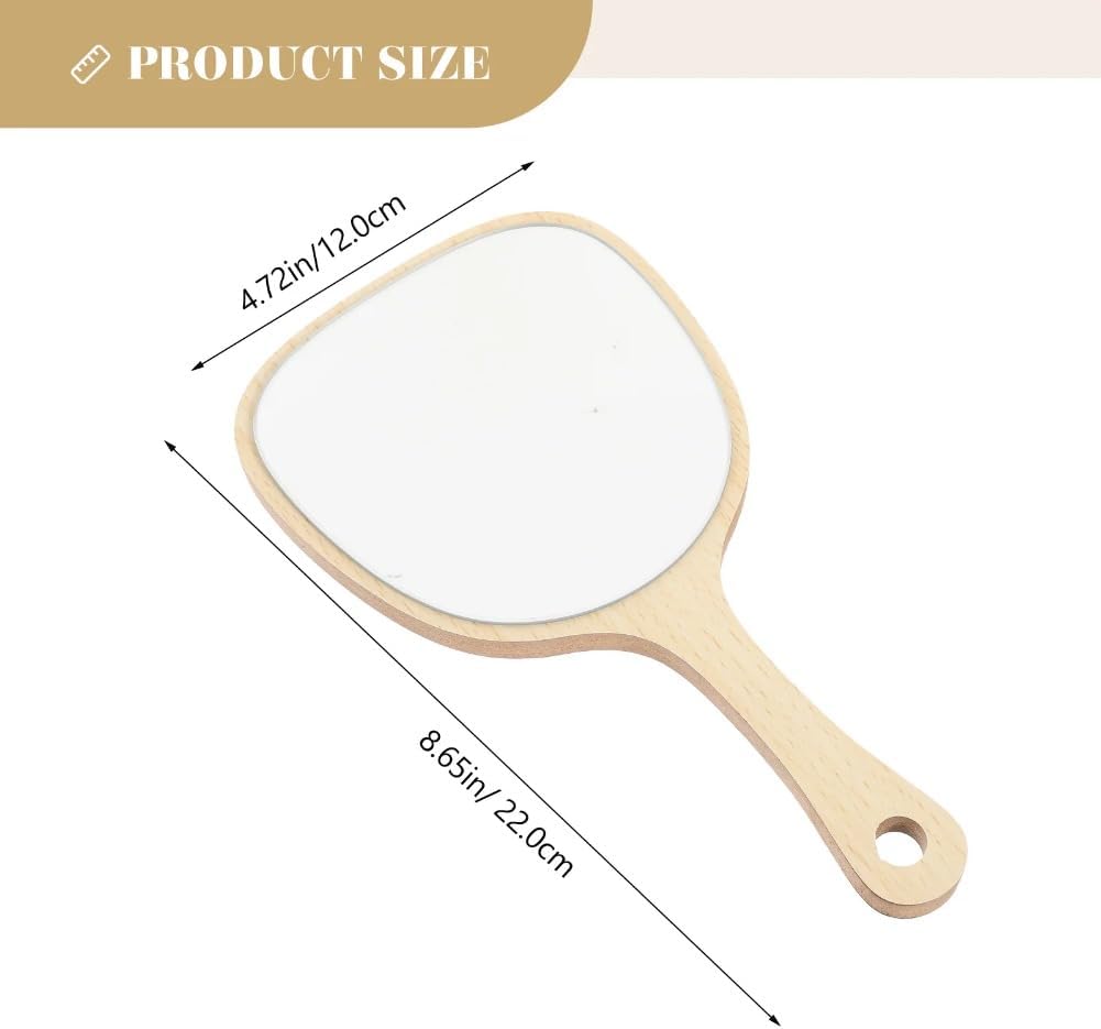 Bamboo Handheld Mirror - Wall Mounted Portable Vanity Mirror