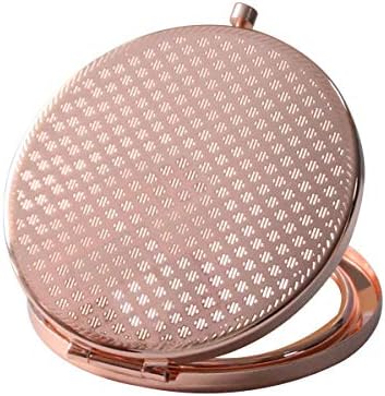 YCKMD Folding Pocket Mirror with Pink Flower Design