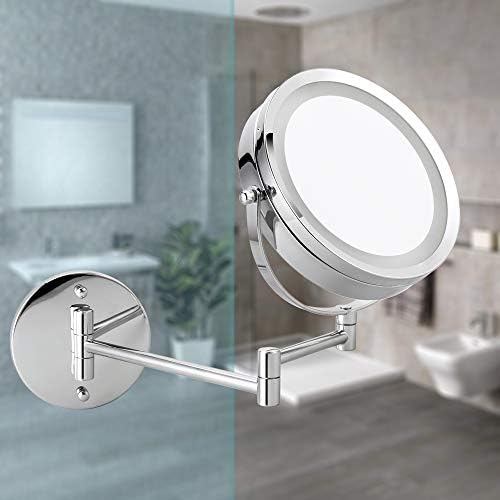 MMtong LED Double-Sided Magnifying Mirror 67 Inch Adjustable