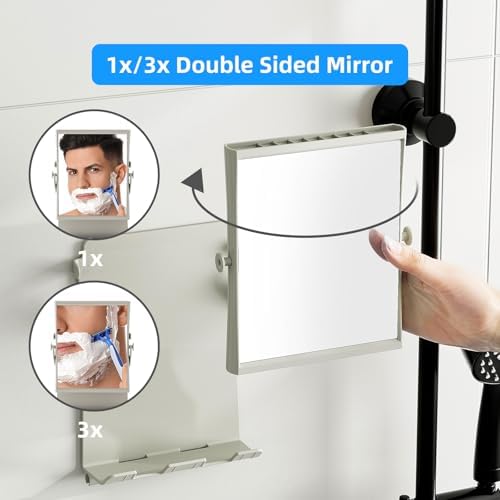 APLOP Fogless Shower Mirror with Magnification and Razor Holders