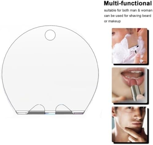 Shatterproof Acrylic Anti-Fog Shower Mirror with Hook