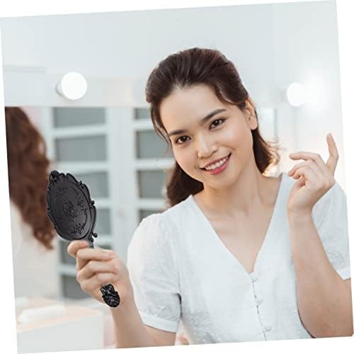 2Pcs Retro Handheld Makeup Mirror for Women