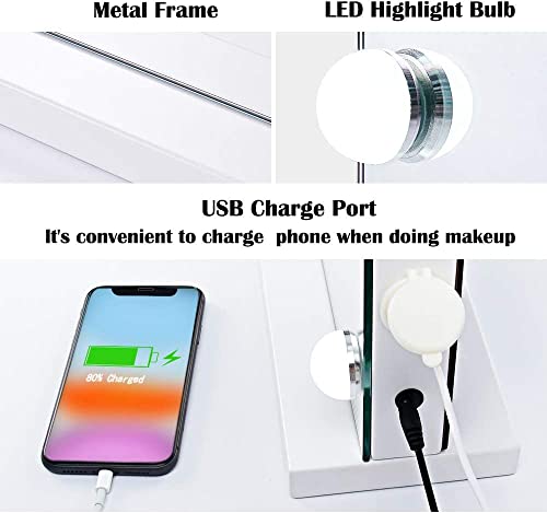 BENDIC Lighted Vanity Mirror with 10X Magnification