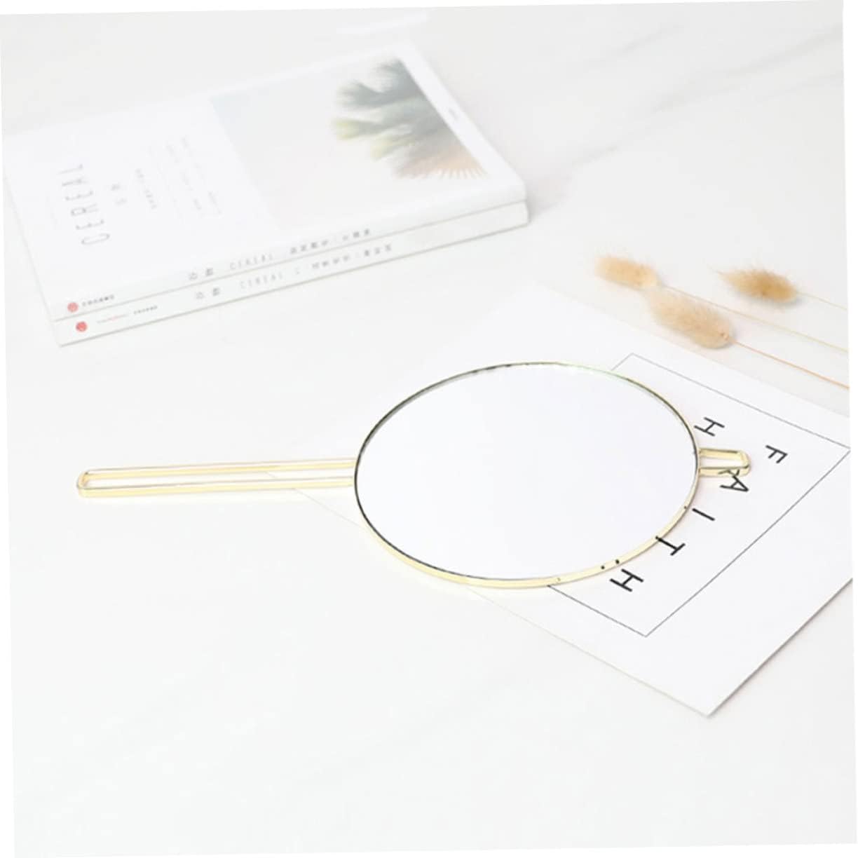 Beaupretty Handheld Round Makeup Mirror