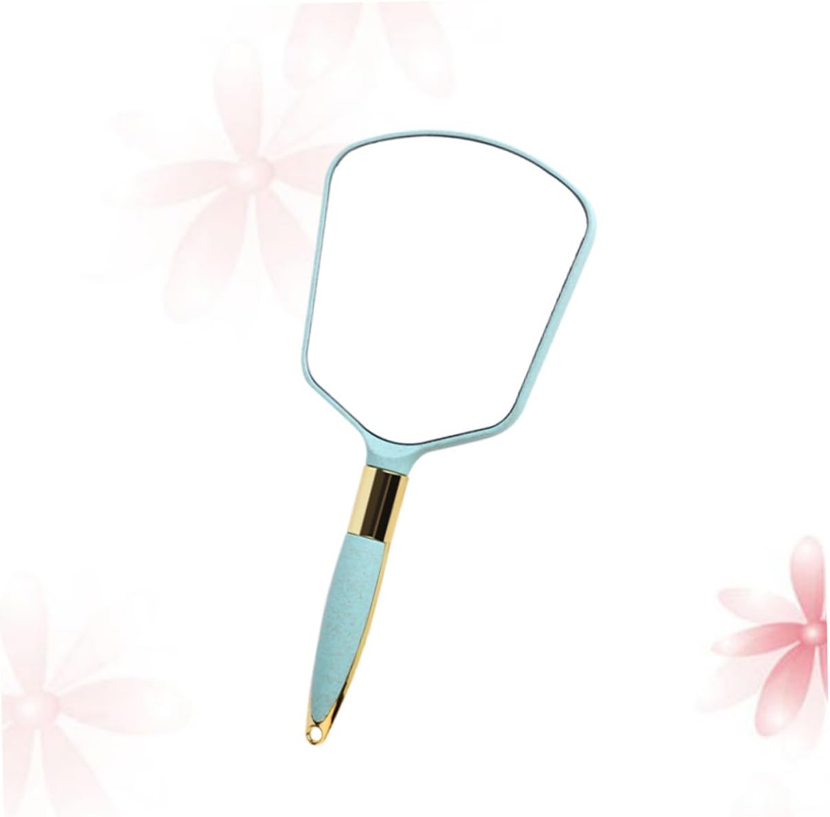 GALPADA Portable Handheld Makeup Mirror with Wall Hanging Hole Blue