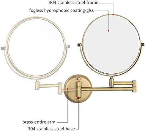 NOVOCE 8 Inch Double Sided Shaving Mirror with 3X Magnification