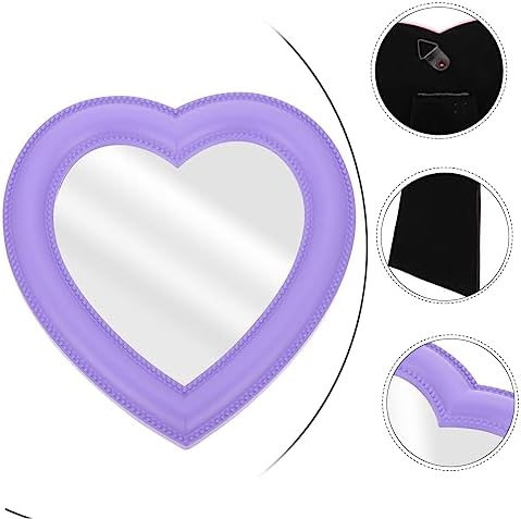 Cute Heart-Shaped Rotating Makeup Mirror
