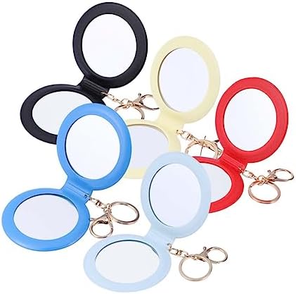 Angoily Mini Travel Makeup Mirror with PU Leather Frame
