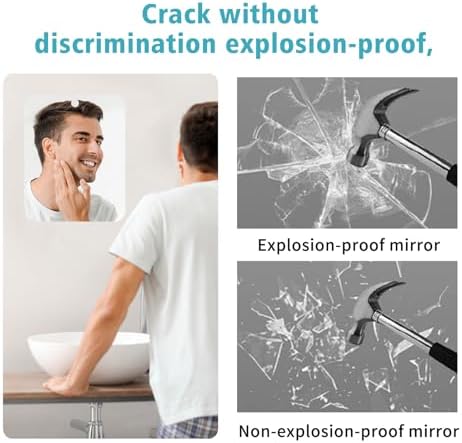Fog-Free Shower Mirror with Shatterproof Acrylic and Hook