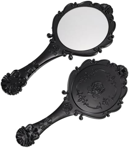 Mikinona Retro Gold Vanity Mirror Set 2pcs Portable Makeup Mirror
