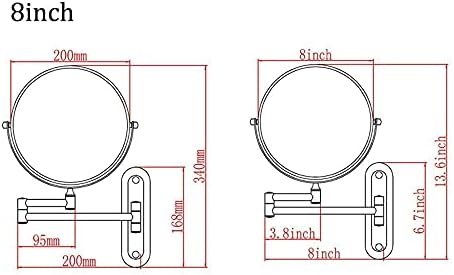 DEIHGE Wall-Mounted Brass Makeup Mirror
