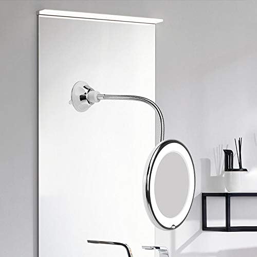 AMHIL 10X Magnifying LED Makeup Mirror with Suction
