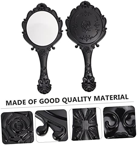 2pcs Retro Gold Frame Makeup Mirror Portable