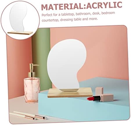 GLEAVI Small Vanity Mirror with LED Frameless Desktop Stand