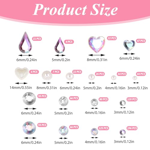 Trinkrittey 5 Sheet Face Gems Self Adhesive Stickers