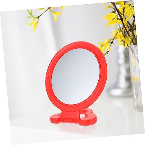 Retro Makeup Mirror with Sturdy Base and Wall Suspension