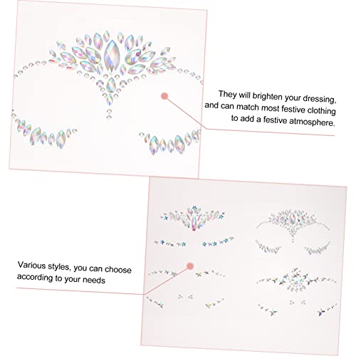Healvian Face Rhinestone Decals 4 Sheets Set