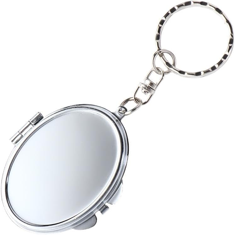 Portable Folding Mirror Keychain with Double-Sided Design