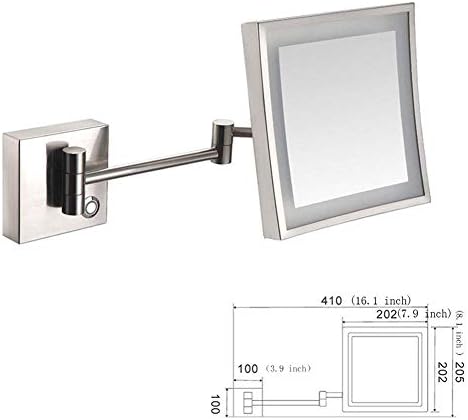 LCARY Wall Mounted Makeup Mirror with 3X Magnification and Lights