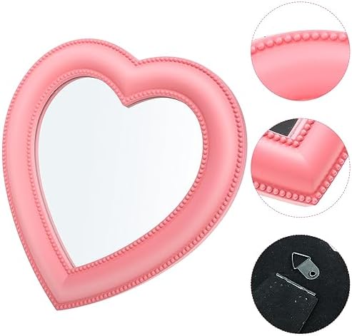Wall-Mounted LED Pink Mirror Desktop Makeup Vanity