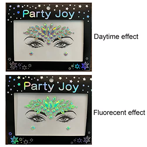 Glow in The Dark Face Jewels for Festivals and Raves