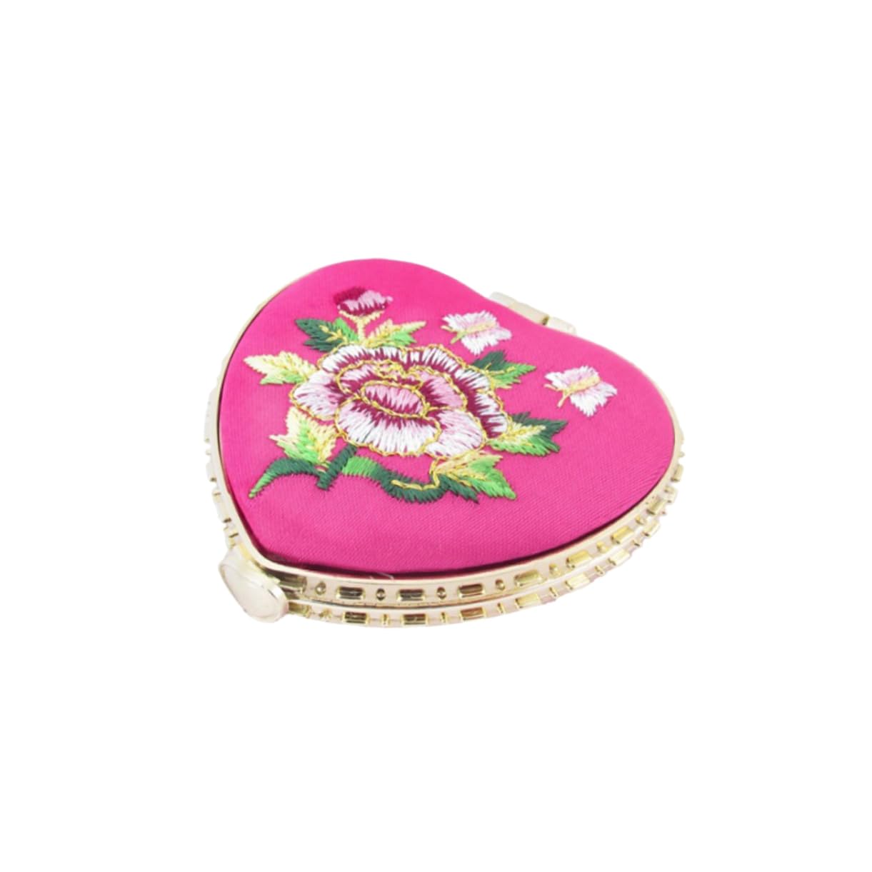 Beavorty Compact Portable Mini Makeup Mirror Double-Sided Heart Design