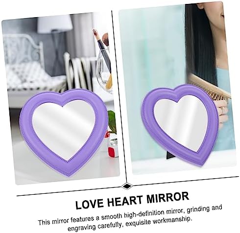 Cute Heart-Shaped Rotating Makeup Mirror