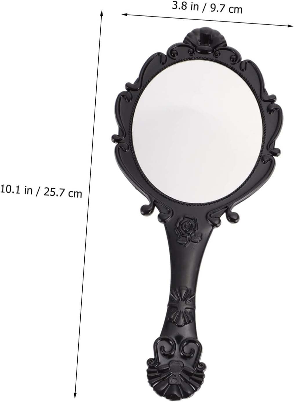 Vaguelly 2Pcs Handheld Retro Makeup Mirror
