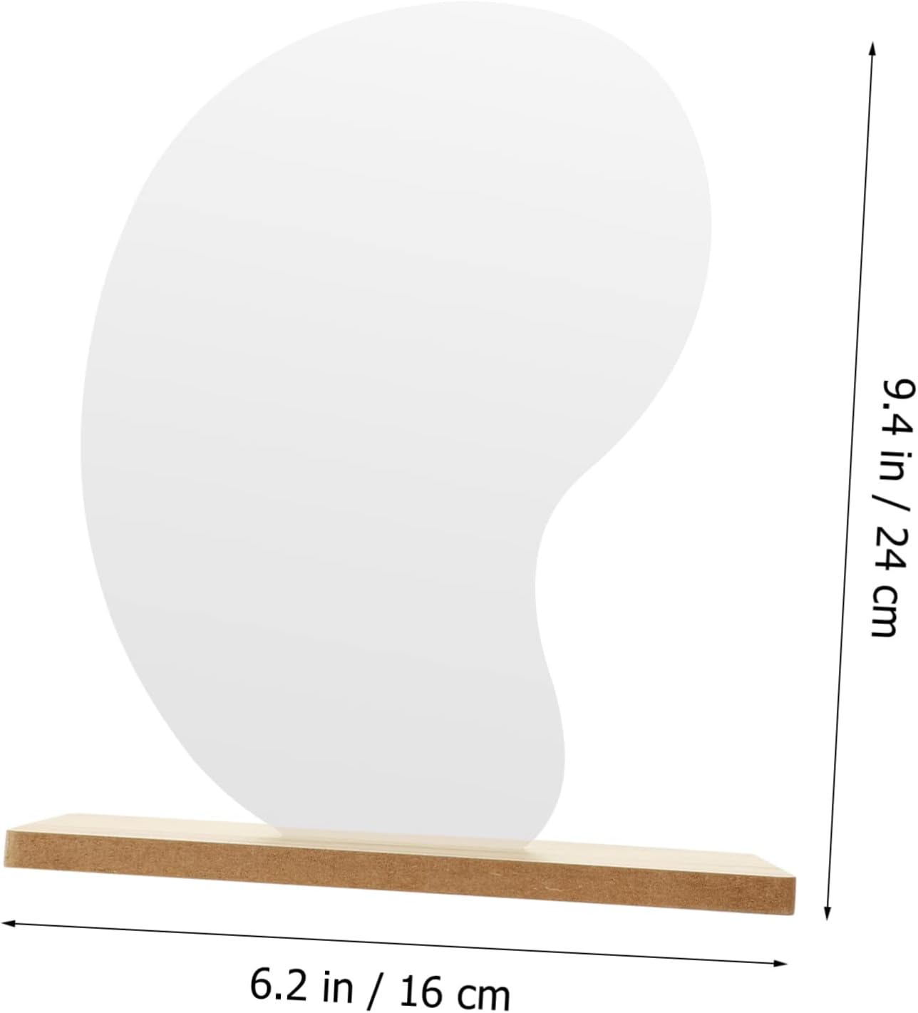 MAGICLULU Aesthetic Desktop Mirror with Wooden Stand 1