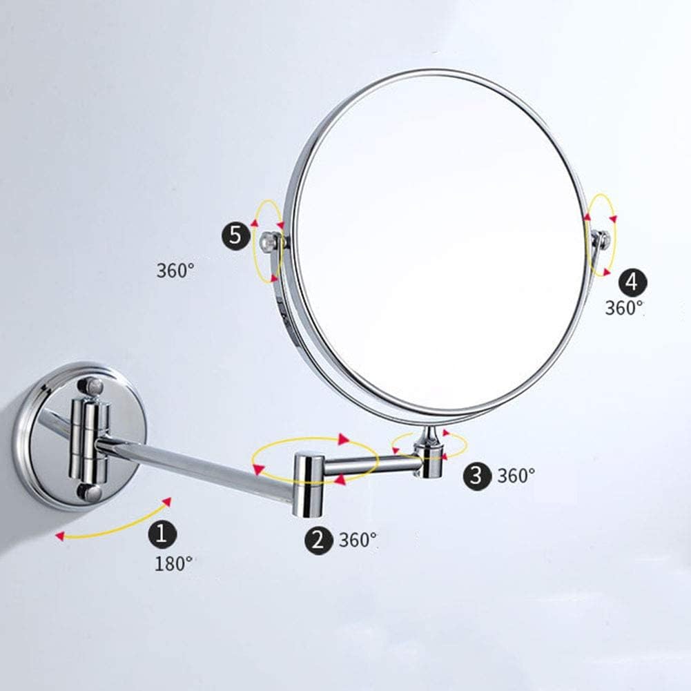 PRIMUZ Wall Mounted Makeup Mirror 360 Swivel