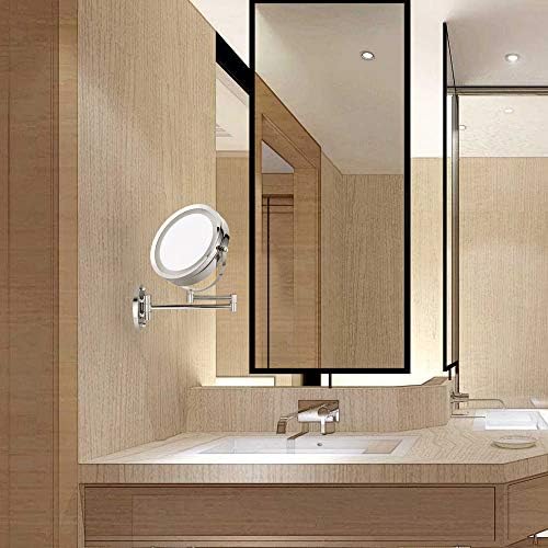 MMtong LED Double-Sided Magnifying Mirror 67 Inch Adjustable