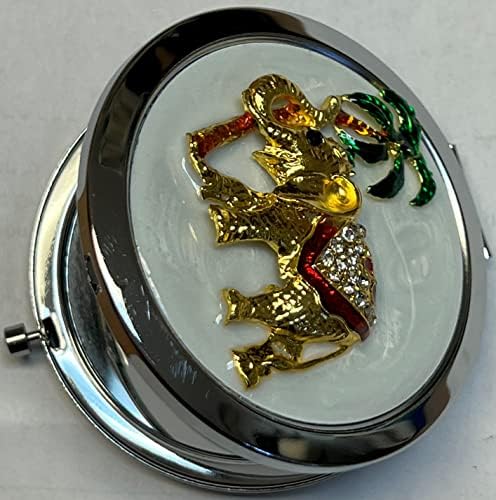 Gift Square Purse Handbag Double Cosmetic Mirror - Gold