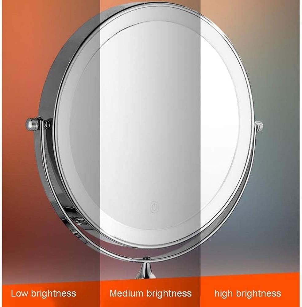 GALSOR 8-inch Double-Sided LED Makeup Mirror with Touch Switch