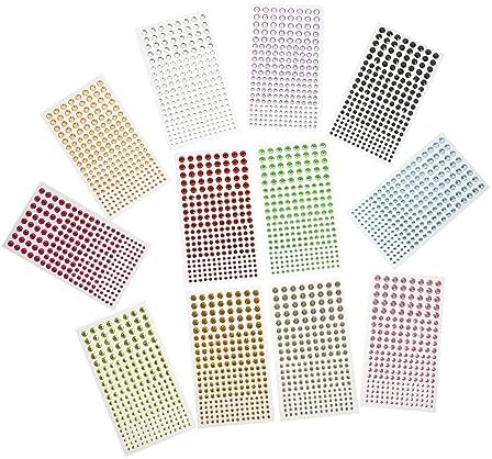SAFIGLE 2 Sets Facial Rhinestone Stickers DIY Face Jewels
