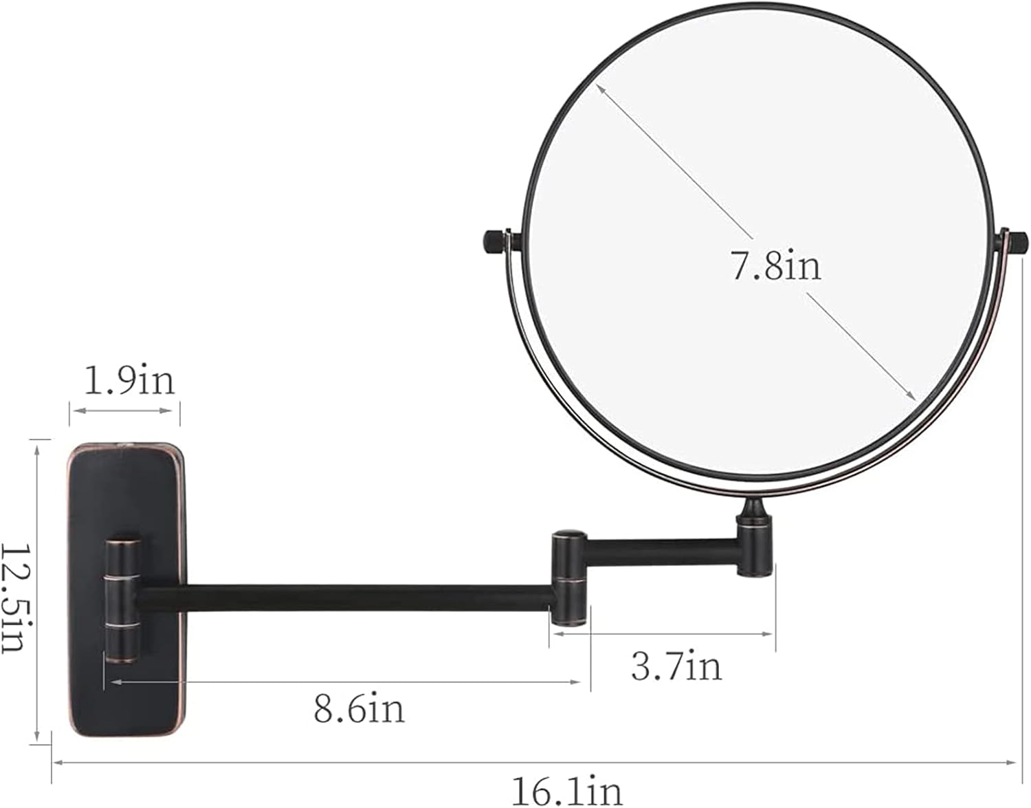 NOVOCE 8 Inch Double Sided Makeup Mirror with 7X Magnification 1