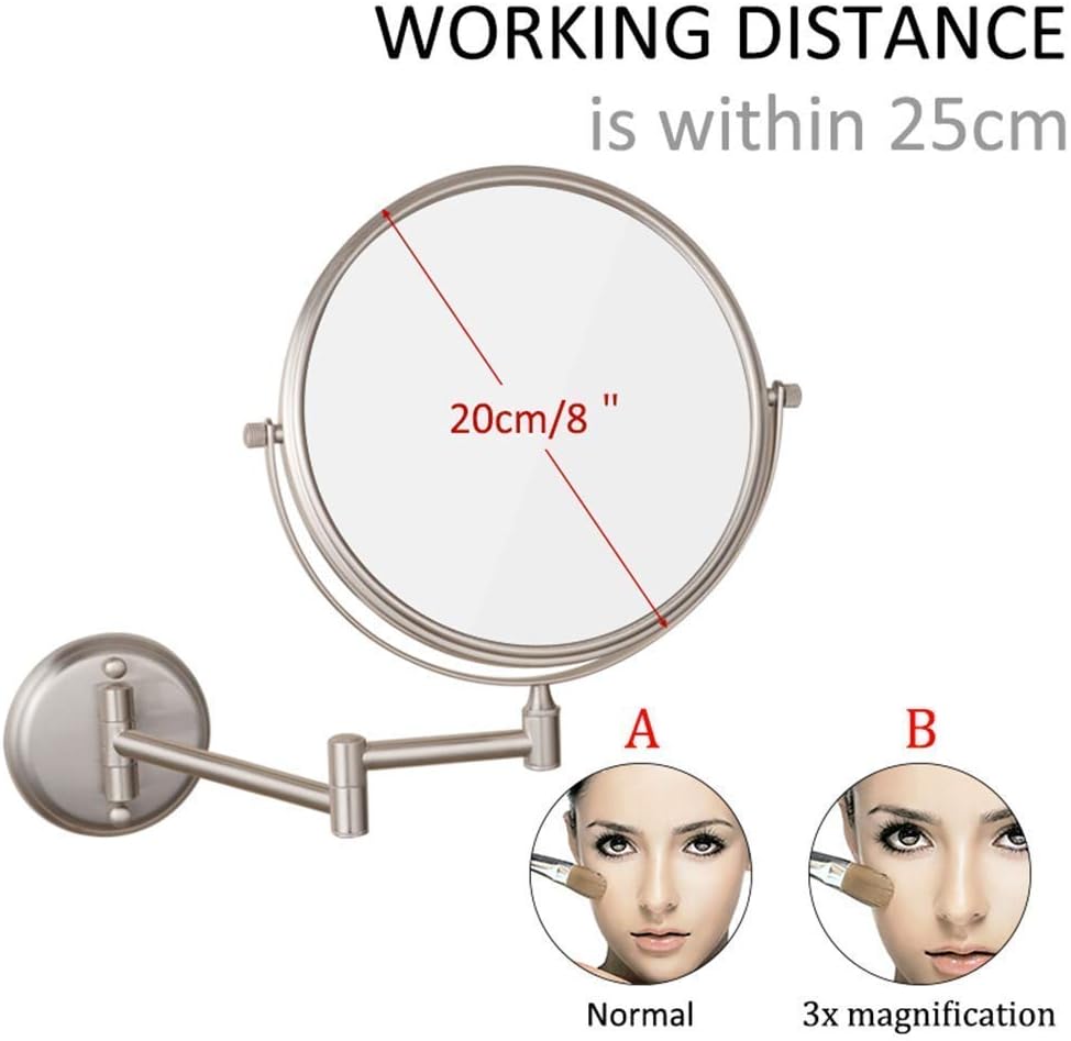 LCARY Adjustable Makeup Mirror 6inch Wall Mounted