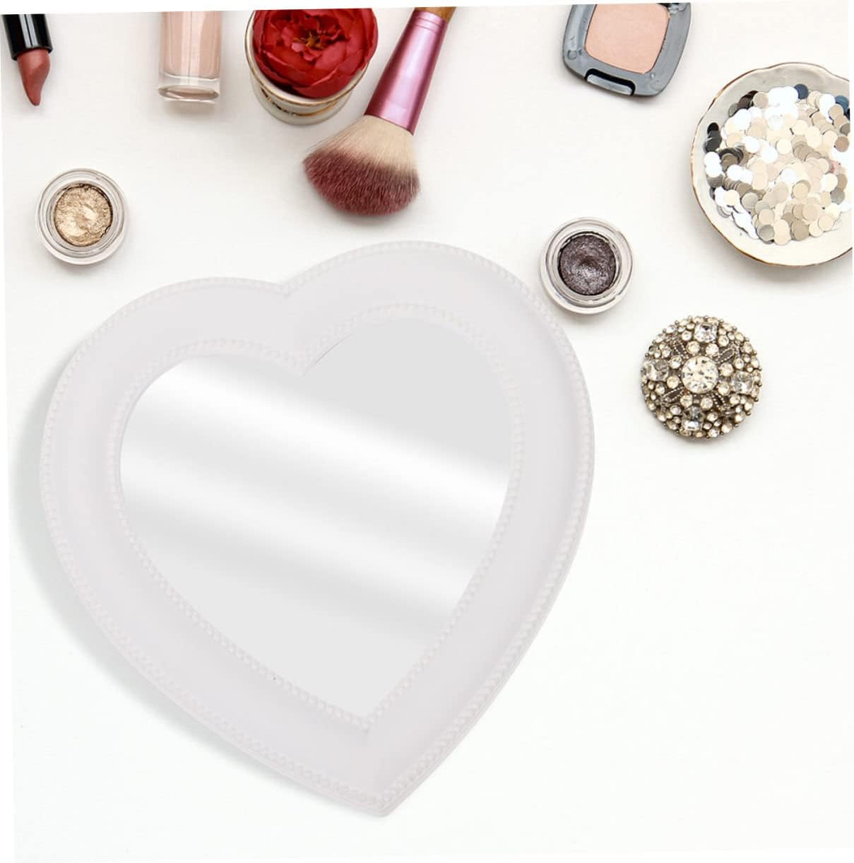 VINTORKY Heart-Shaped Wall-Mounted Makeup Mirror for Vanity
