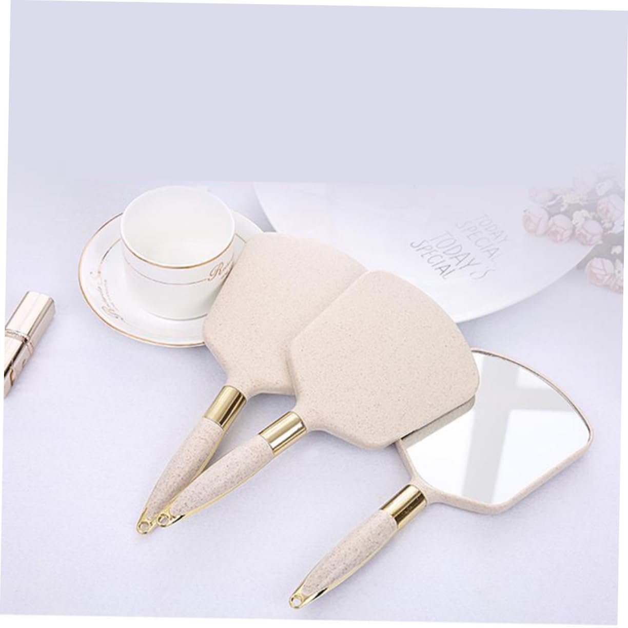 Handheld Makeup Mirror with Ergonomic Handle
