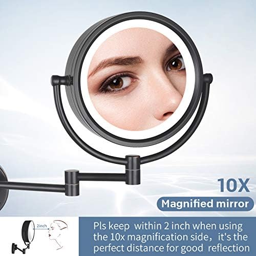 DOWRY Makeup Mirror Wall Mount with 10X Magnification
