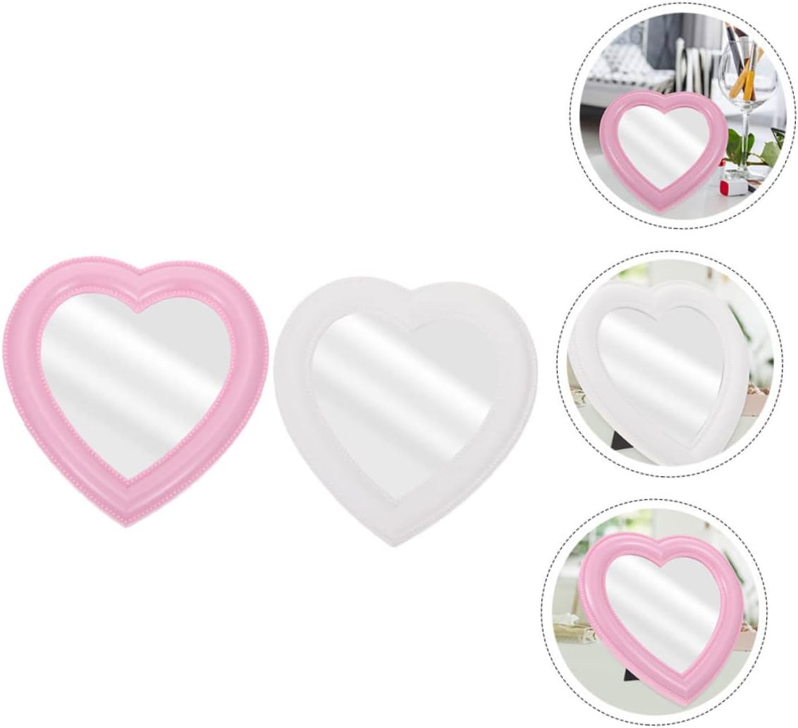 HAPINARY Heart Shape Vanity Mirror Set 2pcs Wall Mounted